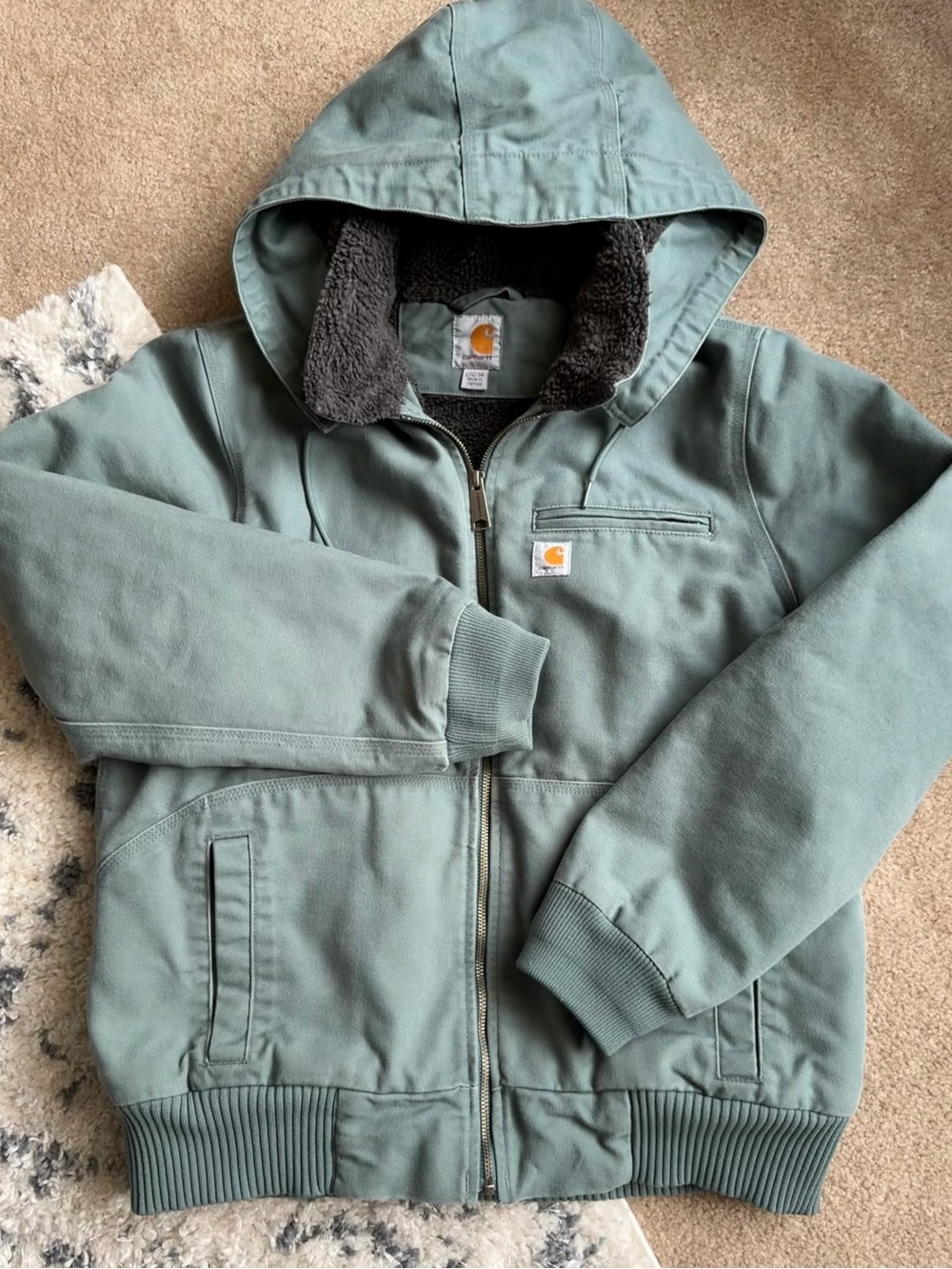 RARE Carhartt Weathered Wildwood Jacket Balsam Green Utility Workwear Western